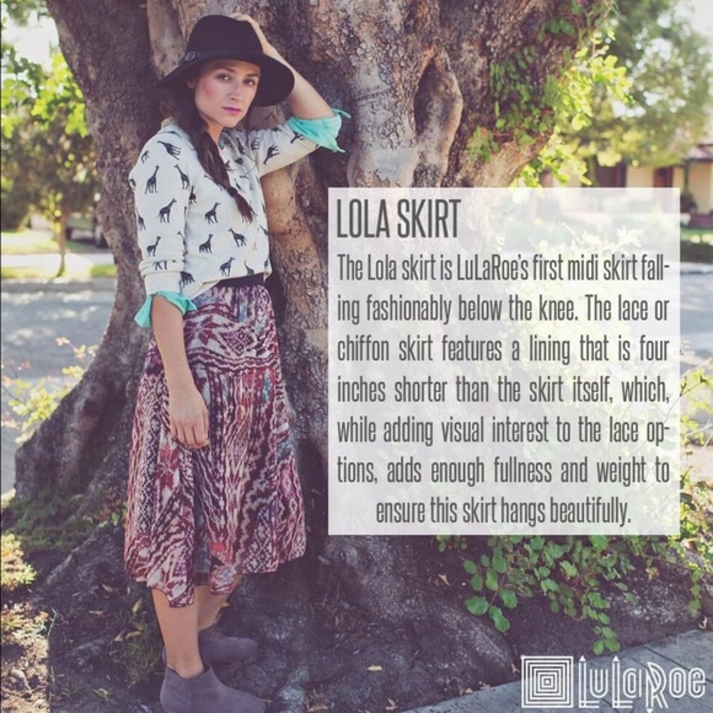 FINAL Price LuLaRoe Lola Midi Chiffon Skirt - Picture 6 of 8